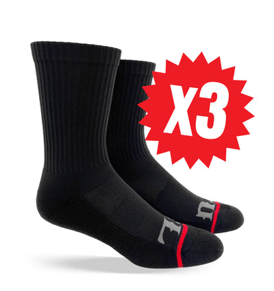 Socks - 3 Pack Crew - Blacked Out - Fuel - Fuel Clothing Company