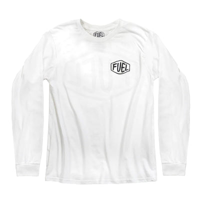 Tees - Scribble Shield Long Sleeve - White - Fuel - Fuel Clothing Company