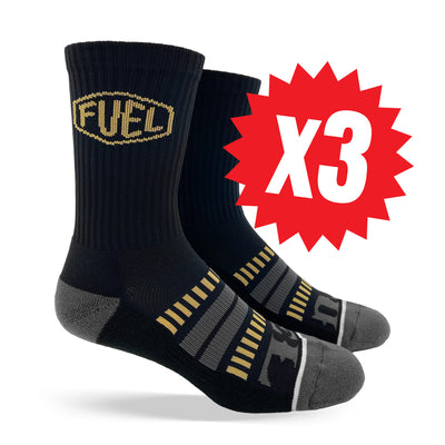 Socks - 3 Pack Crew - Scribble Shield - Fuel - Fuel Clothing Company